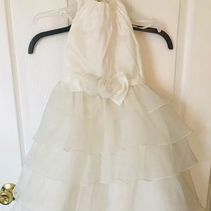 Flower girl ruffled halter dress